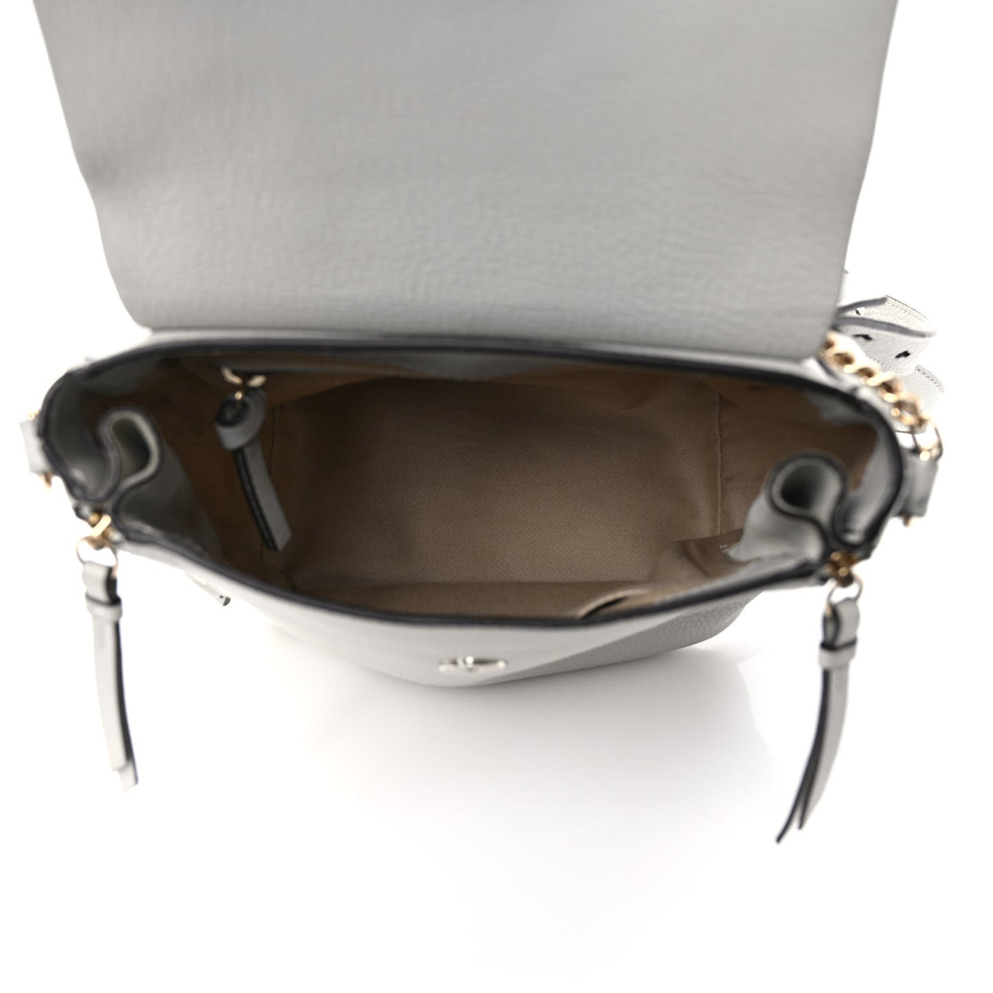 Suede Calfskin Small Faye Backpack Airy Grey