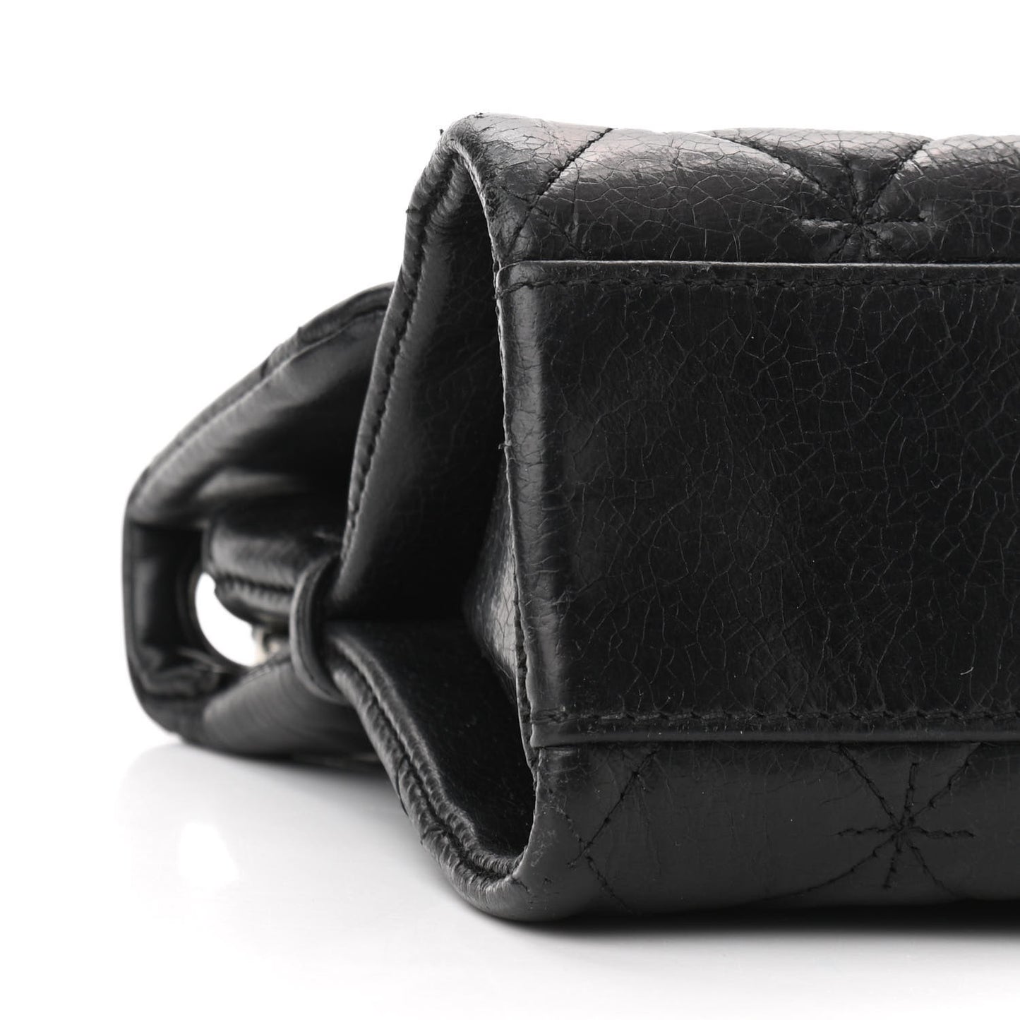 Washed Lambskin Mademoiselle Flap Black