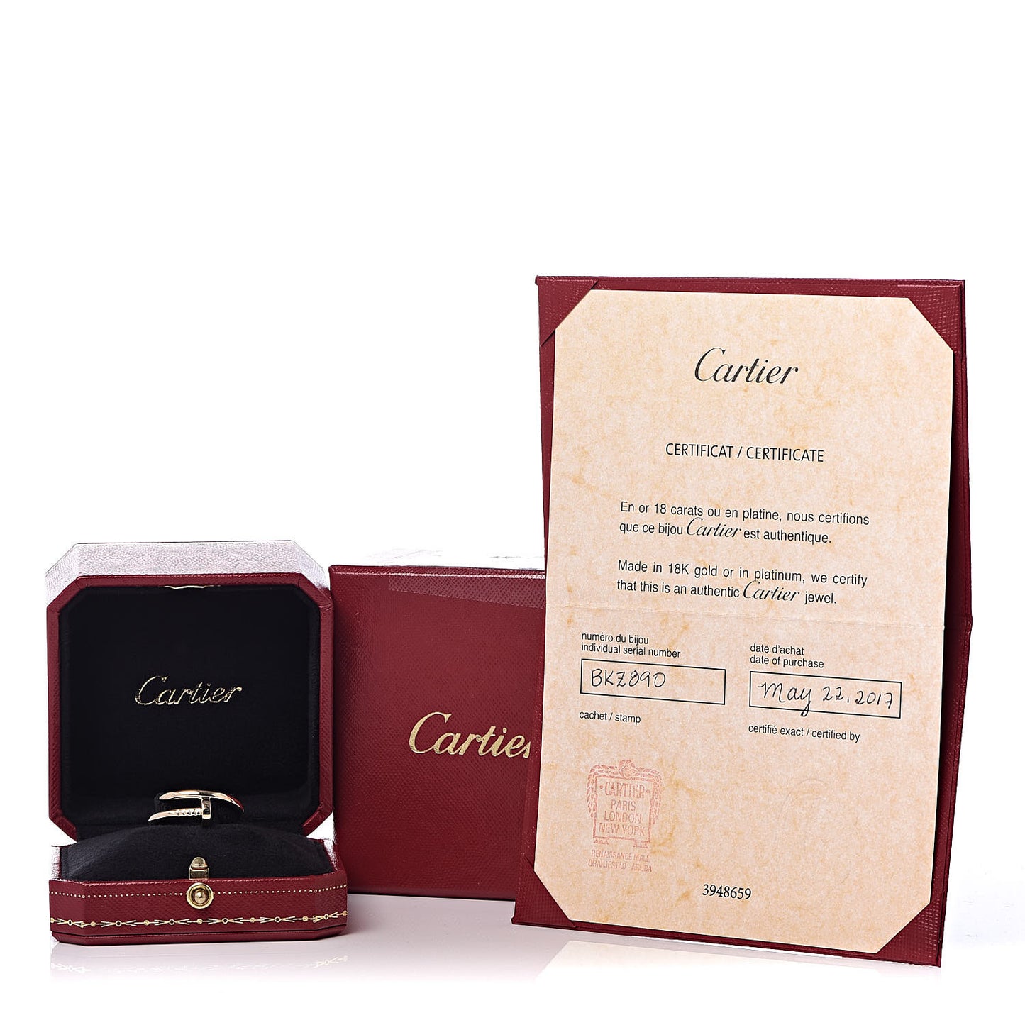 18K Yellow Gold Juste Un Clou Ring 60 9