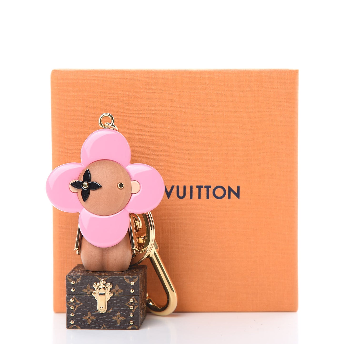 Resin Wood Vivienne Trunk VIP Bag Charm Key Holder Pink