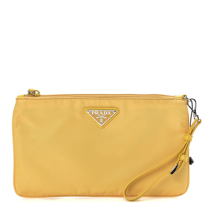 Prada Tessuto Nylon Saffiano Wristlet Mimosa 1 of 7