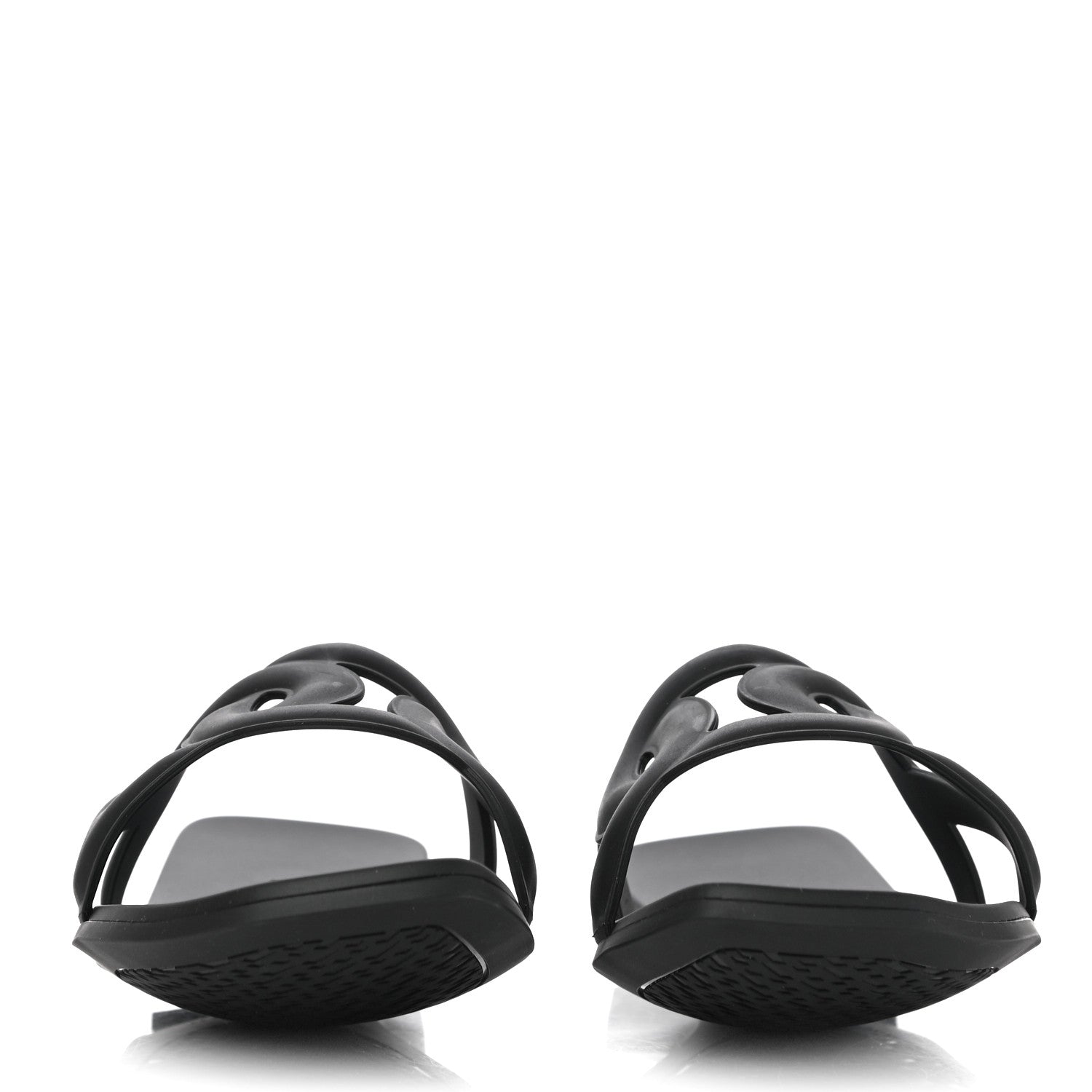 Hermes Rubber Aloha Sandals 38 Black 2 of 9