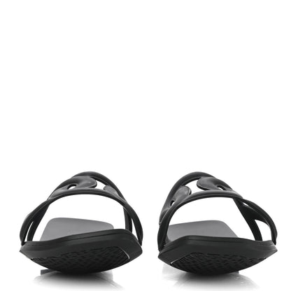 Hermes Rubber Aloha Sandals 38 Black 2 of 9