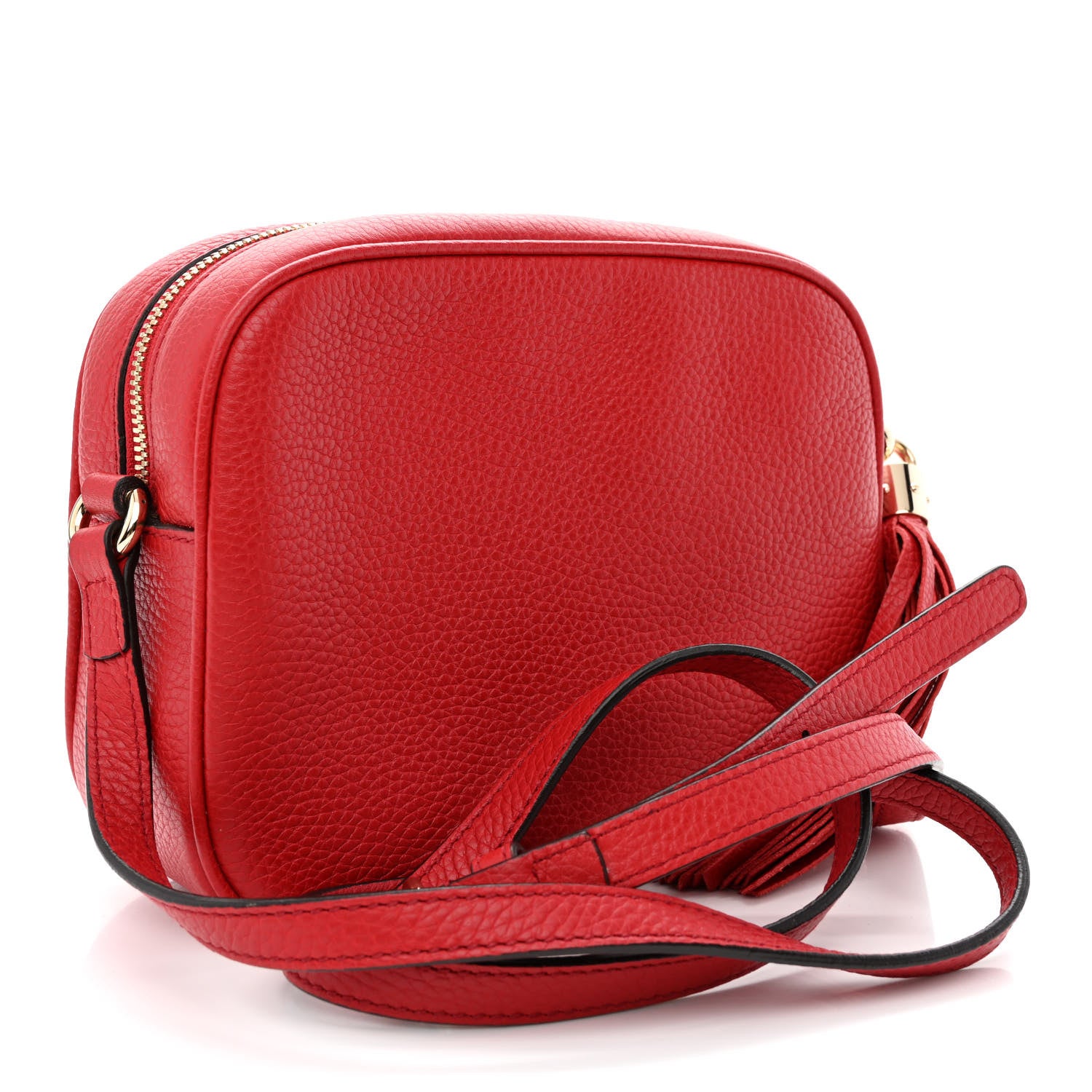 Gucci Pebbled Calfskin Small Soho Disco Bag Vibrant Red 3 of 10