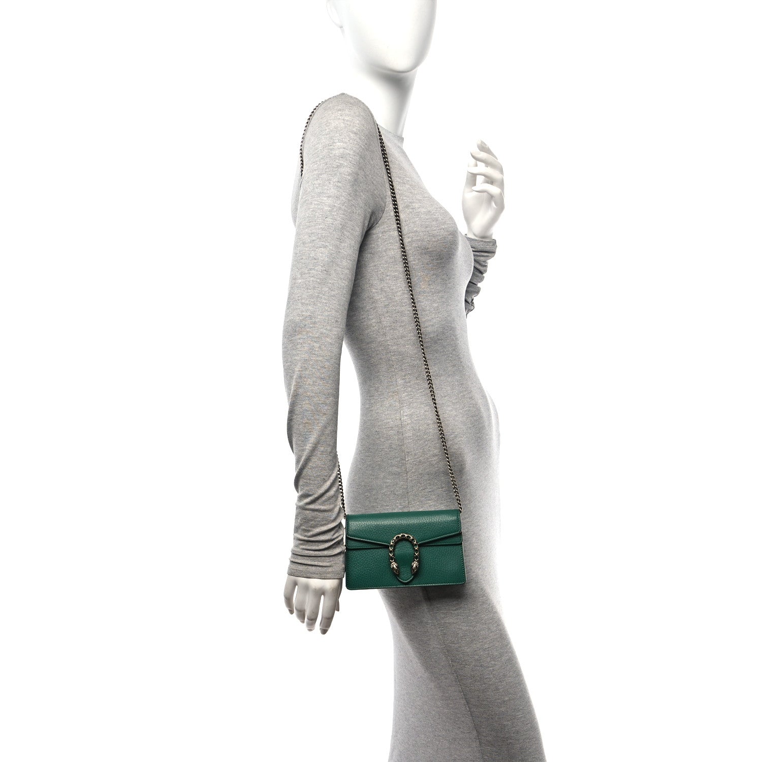 Gucci Calfskin Super Mini Dionysus Shoulder Bag Emerald 2 of 12