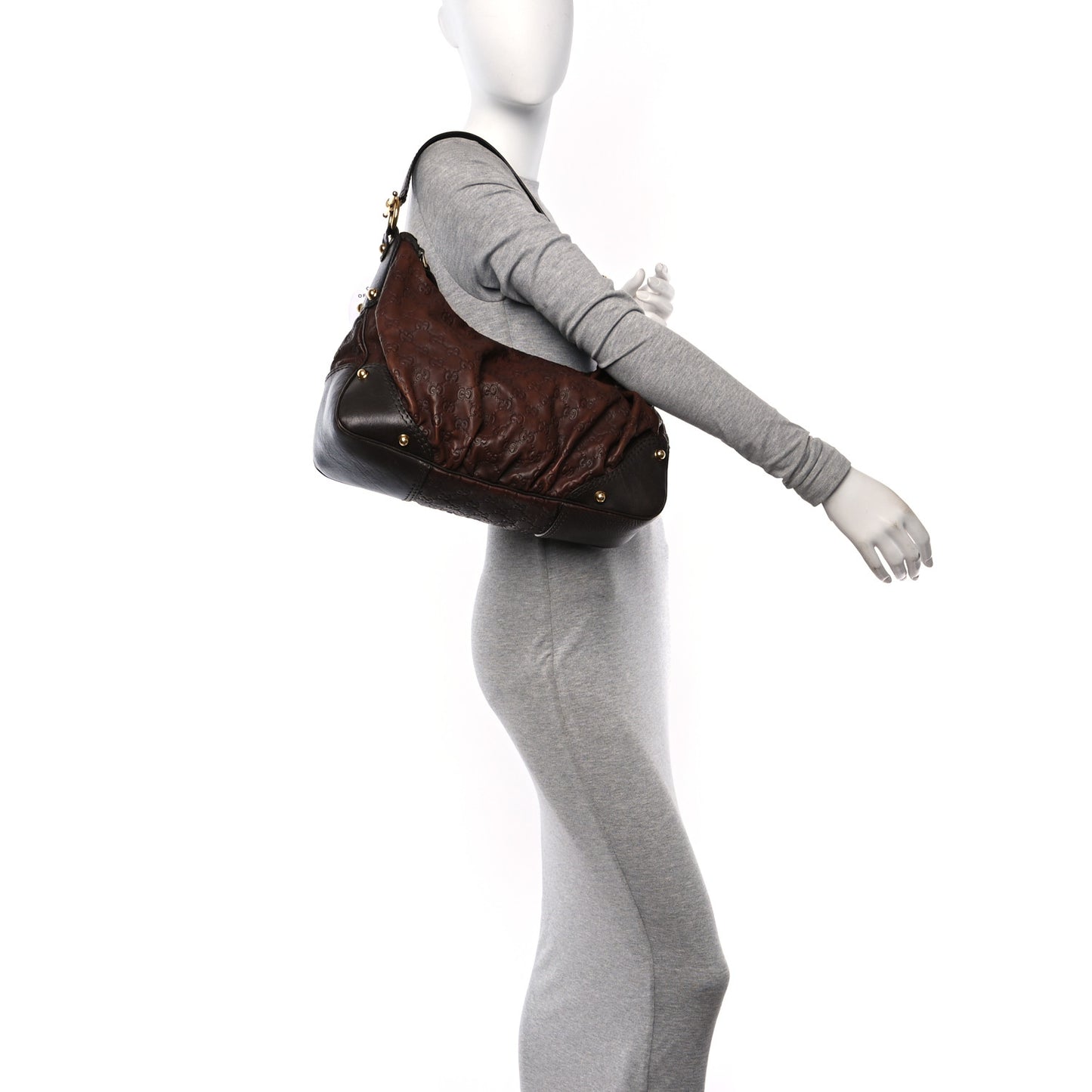 Guccissima Medium Jockey Hobo Dark Brown