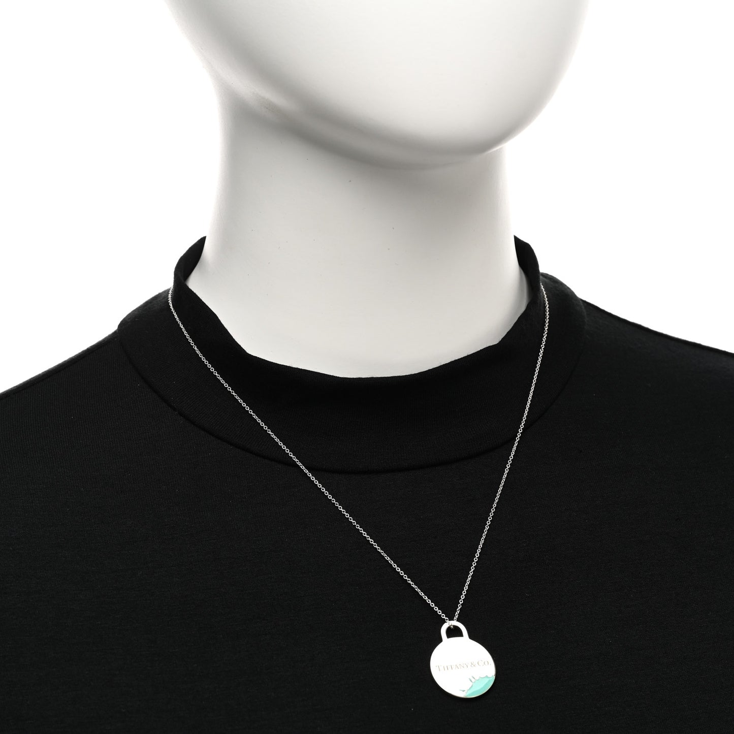 Sterling Silver Enamel Whitney Biennial Color Splash Pendant Necklace Blue