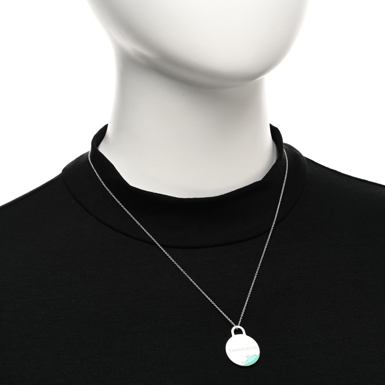 Tiffany Sterling Silver Enamel Whitney Biennial Color Splash Pendant Necklace Blue 2 of 5