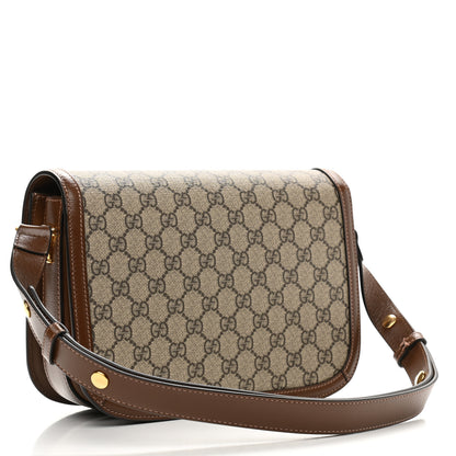 Gucci GG Supreme Monogram Horsebit 1955 Shoulder Bag Beige Brown Sugar 3 of 12
