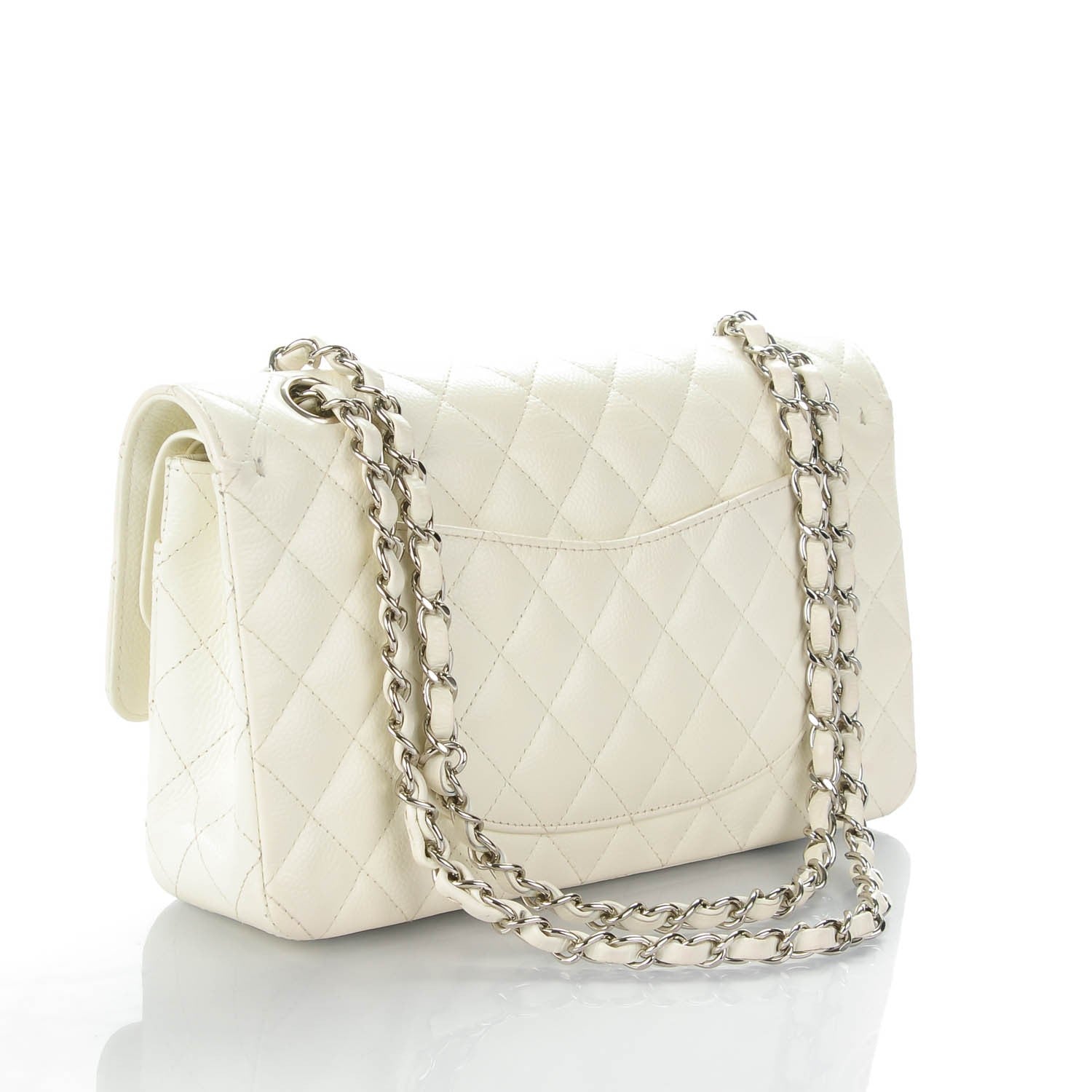 Chanel Caviar Quilted Medium Double Flap White 3 of 9