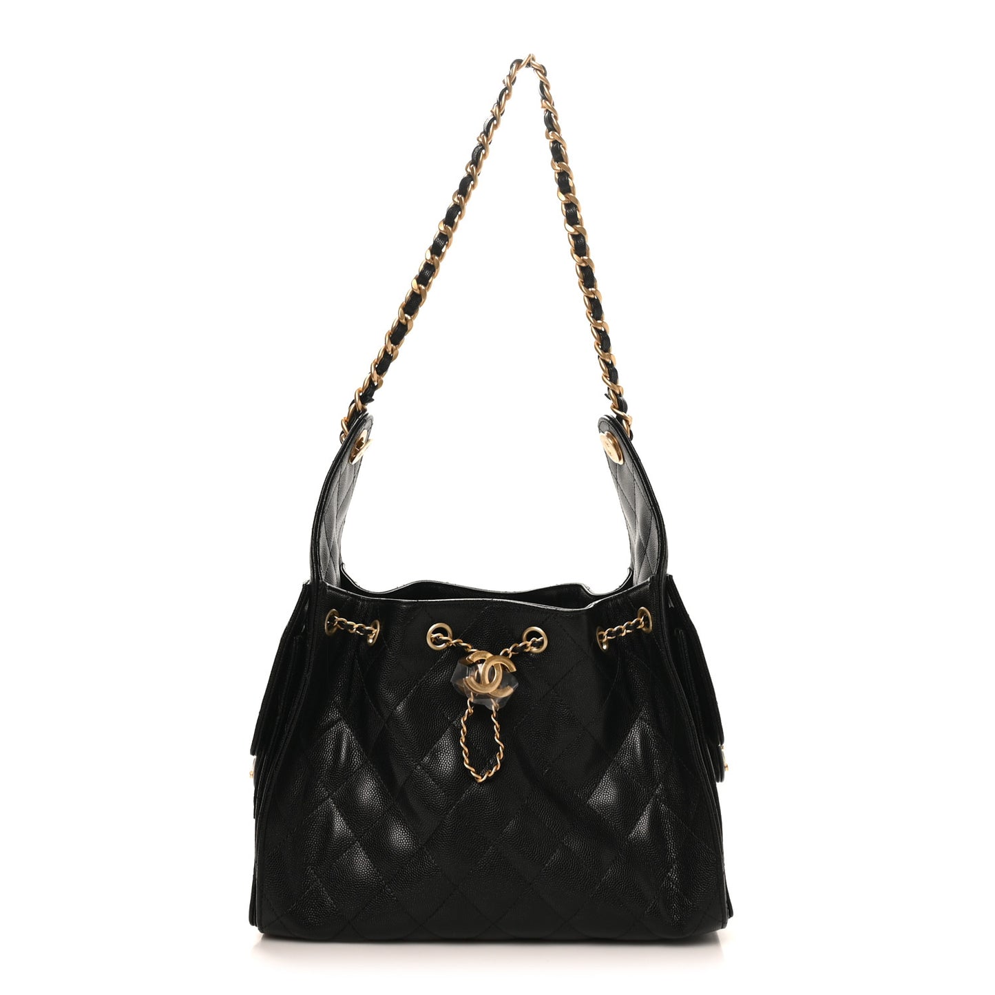 Caviar Quilted Small Chanel 25 Handbag Black