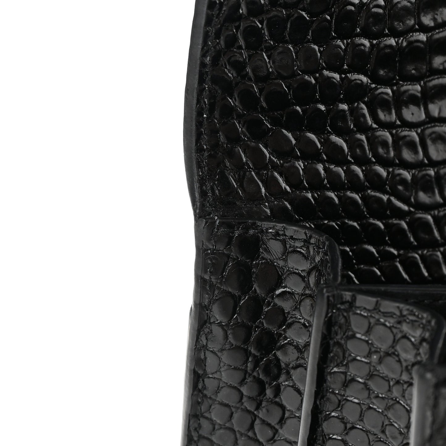 Calfskin Crocodile Embossed Medium Monochrome Monogram Sunset Black
