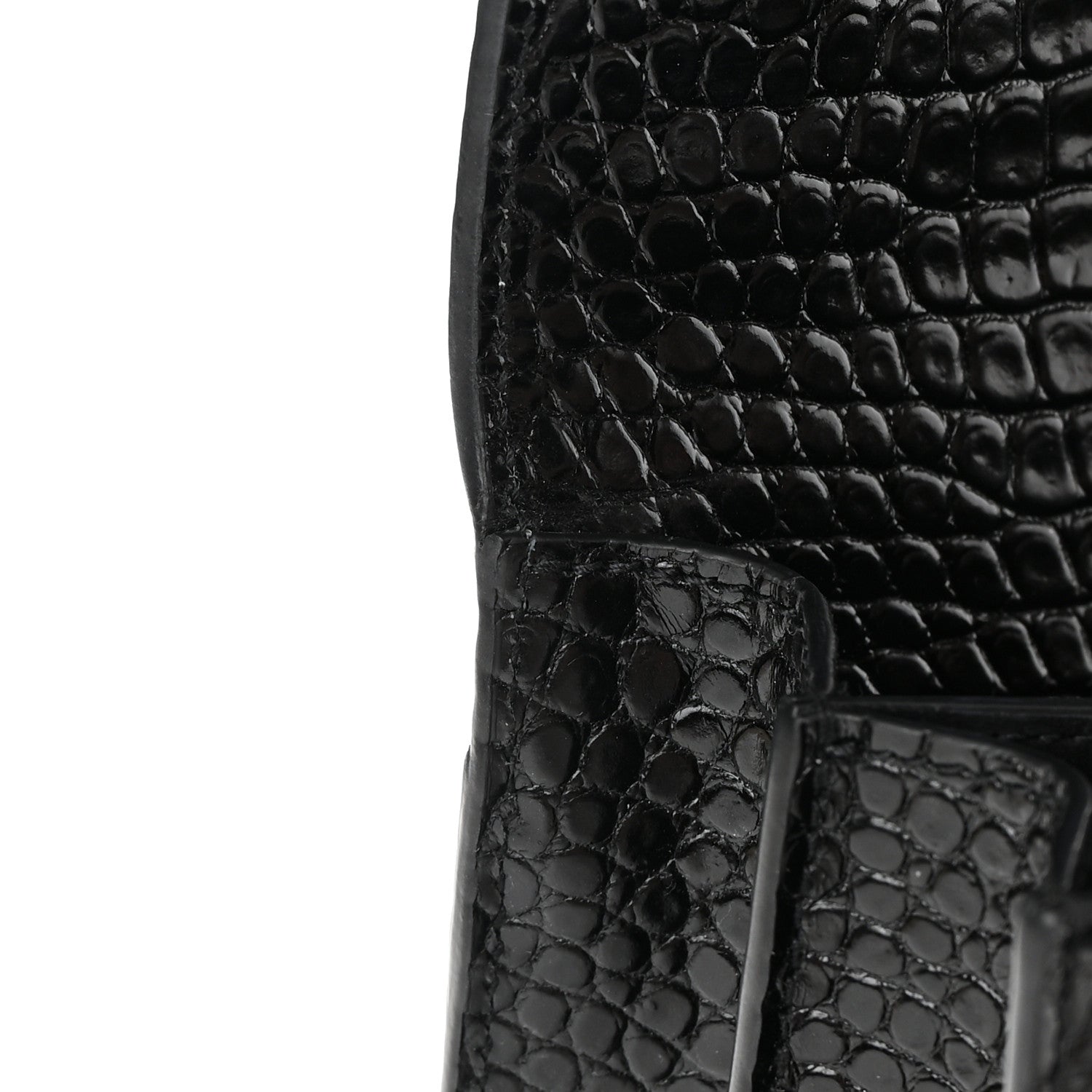 Saint Laurent Calfskin Crocodile Embossed Medium Monochrome Monogram Sunset Black 12 of 12