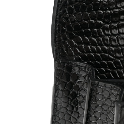 Saint Laurent Calfskin Crocodile Embossed Medium Monochrome Monogram Sunset Black 12 of 12