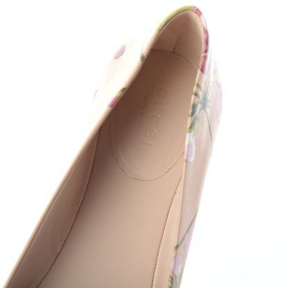 Gucci Calfskin Blooms Print Ballet Flats 36.5 Pink Apricot Multicolor 5 of 7