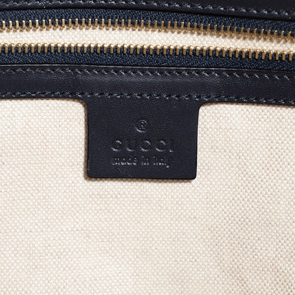 Gucci Monogram Vintage Web Medium Half Moon Hobo Navy 6 of 9