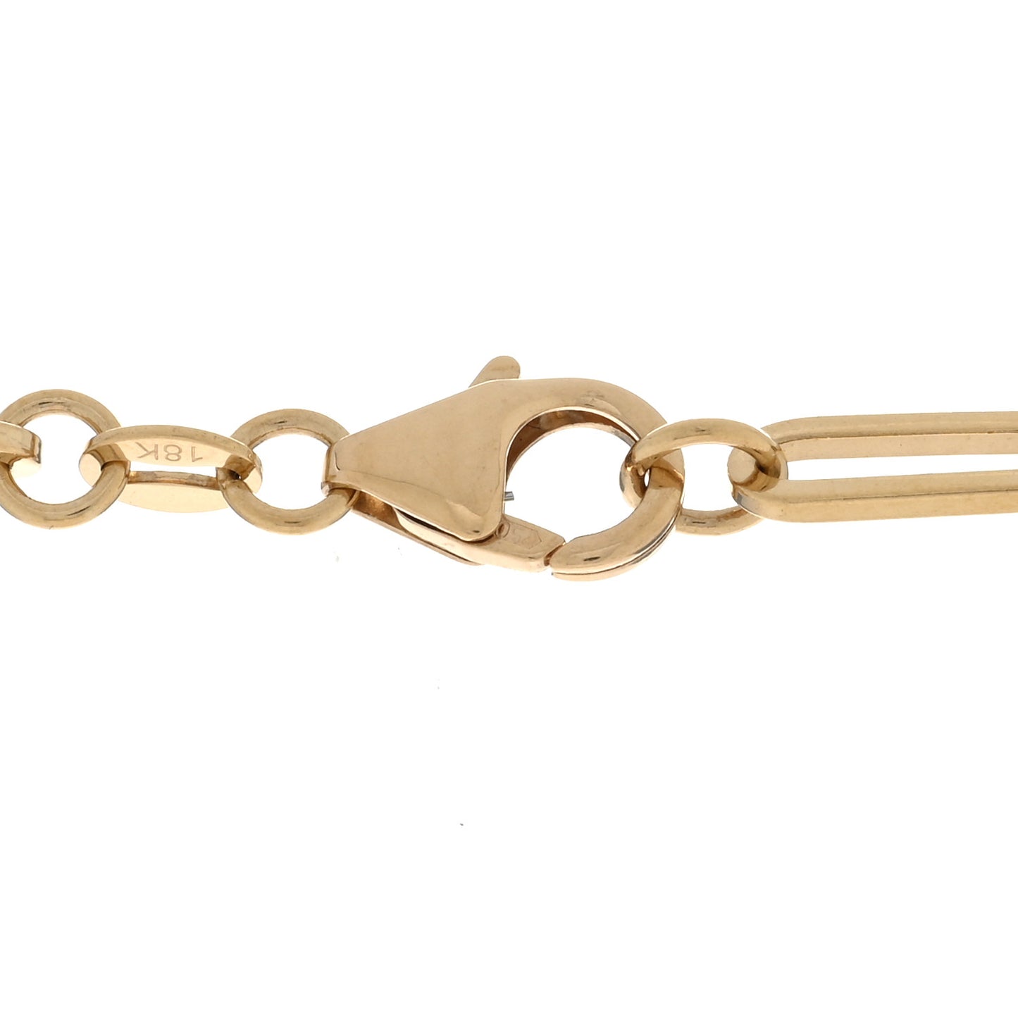 18K Yellow Gold Diamond Large Internal Compass Refined Clip Extension Chain Necklace
