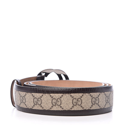 Gucci GG Supreme Monogram Niagara Lux Calfskin Interlocking G 40mm Belt 110 44 Beige Ebony Cocoa 3 of 5