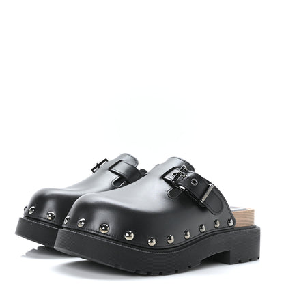 Christian Dior Calfskin Diorquake Buckled Lug Sole 15mm Clogs 37 Black 3 of 9