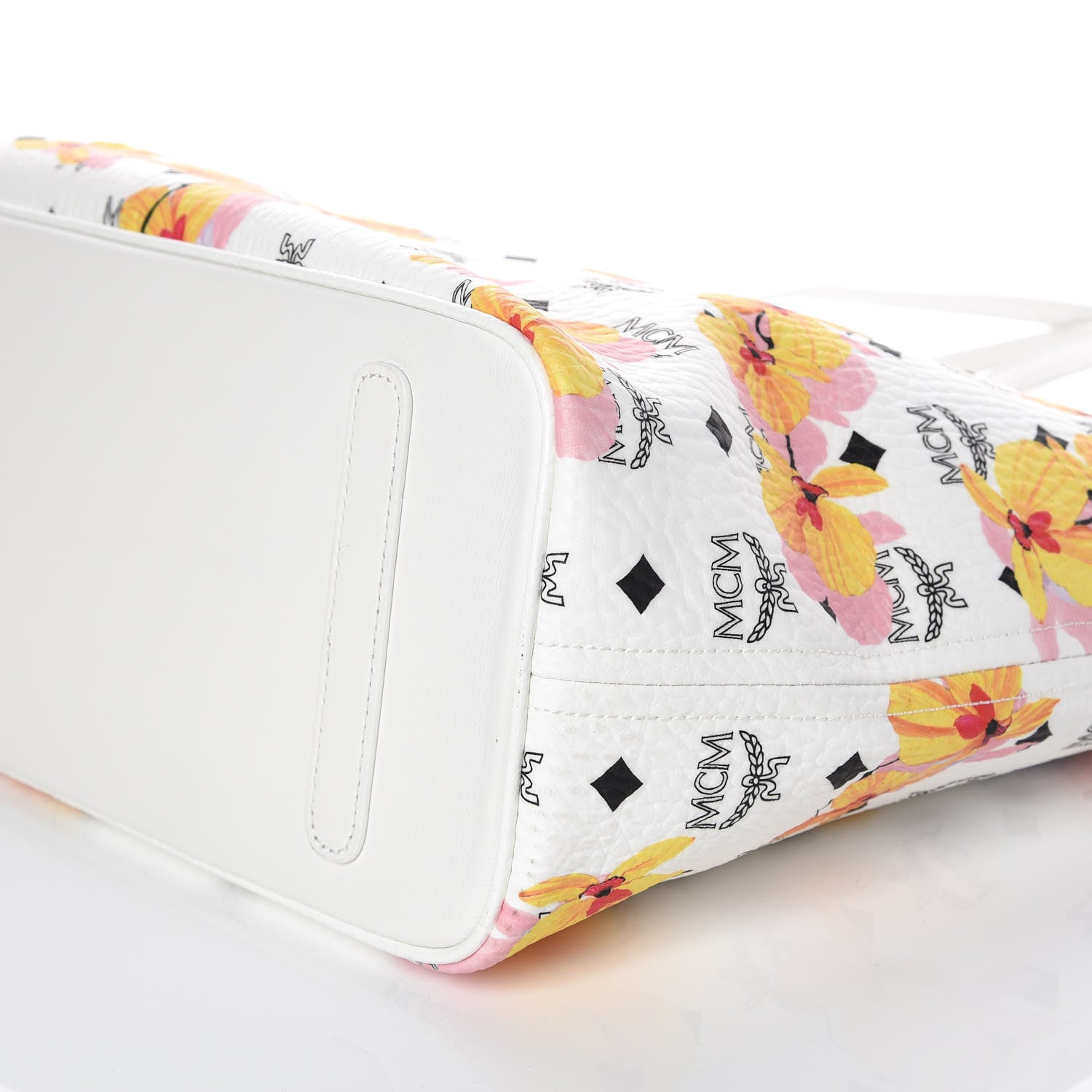 MCM Visetos Medium Anya Essential Floral Print Shopper Tote White 7 of 10