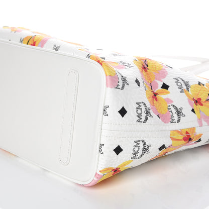 MCM Visetos Medium Anya Essential Floral Print Shopper Tote White 7 of 10