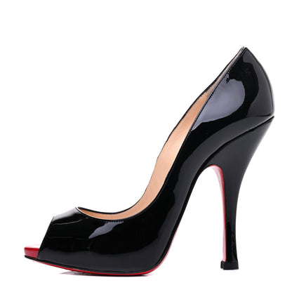 Christian Louboutin Patent Maryl 120 Pumps 36 Black Red 1 of 15