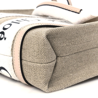 Chloe Linen Calfskin Mini Woody Ribbon Tote Cement Pink 11 of 11