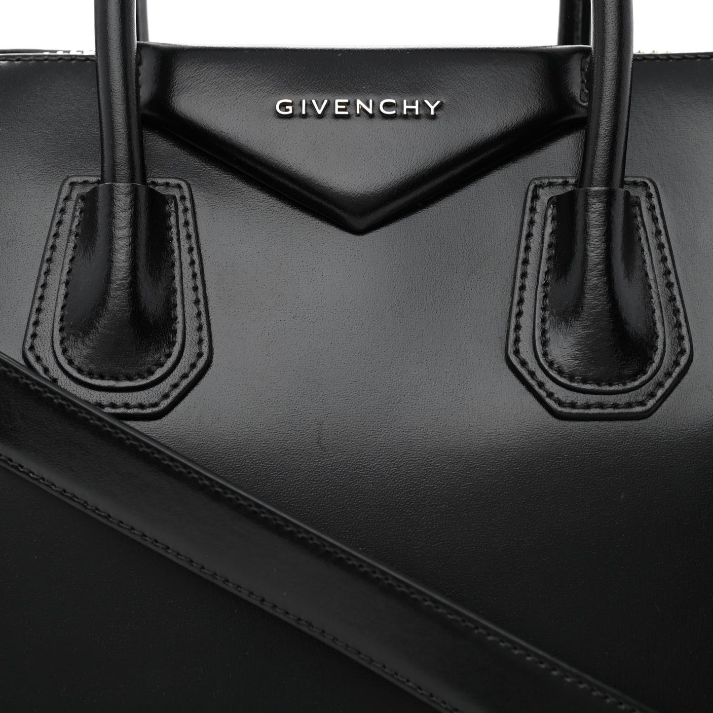 Shiny Lord Calfskin Small Antigona Black