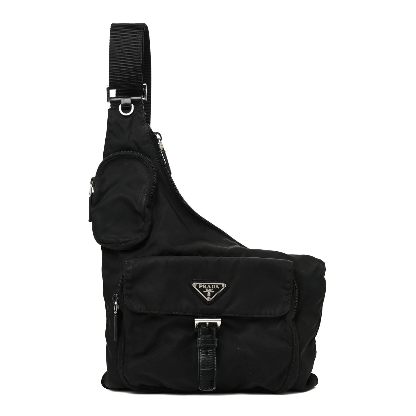 Nylon Tessuto Vela Messenger Bag Black