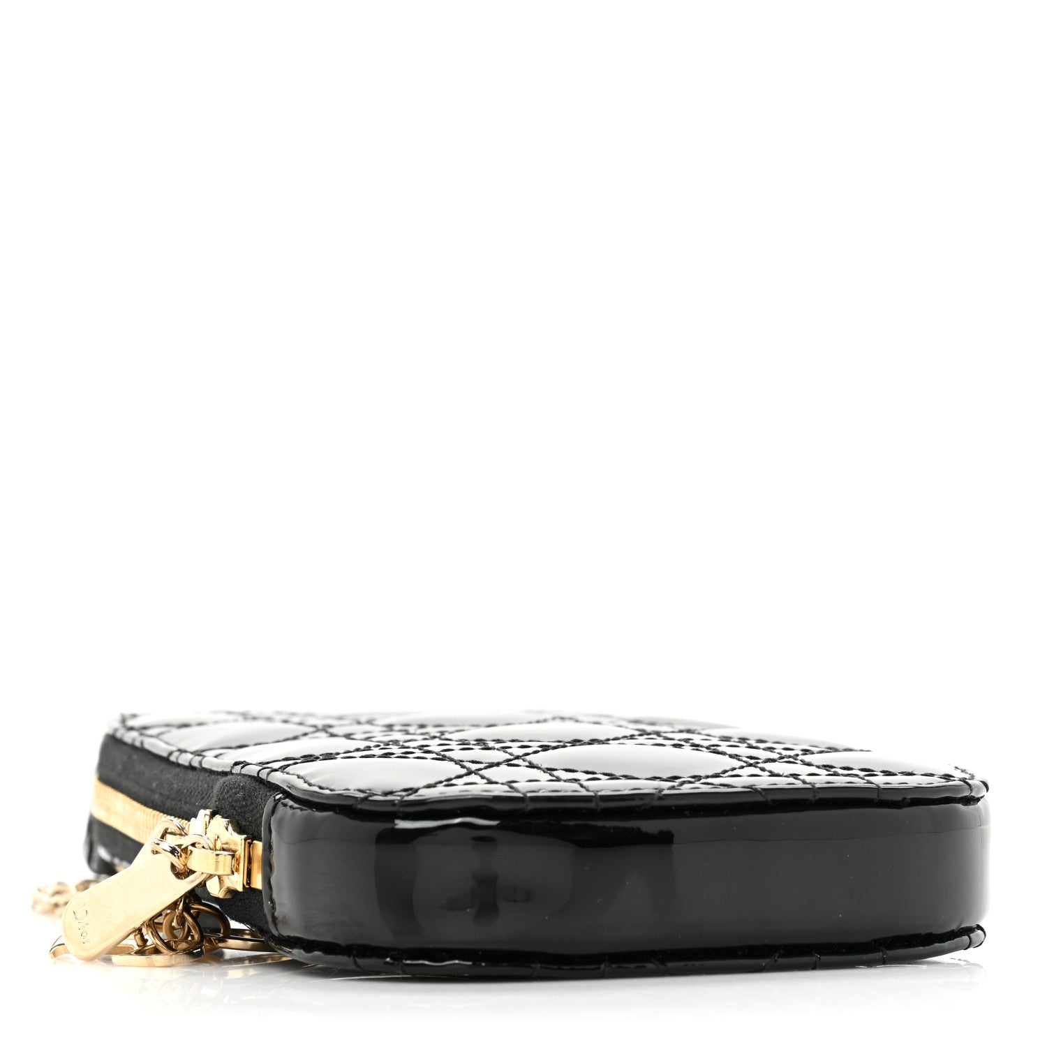 Christian Dior Patent Cannage Lady Dior Phone Holder Black 4 of 9