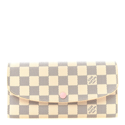 Louis Vuitton Damier Azur Emilie Wallet Rose Ballerine 1 of 10