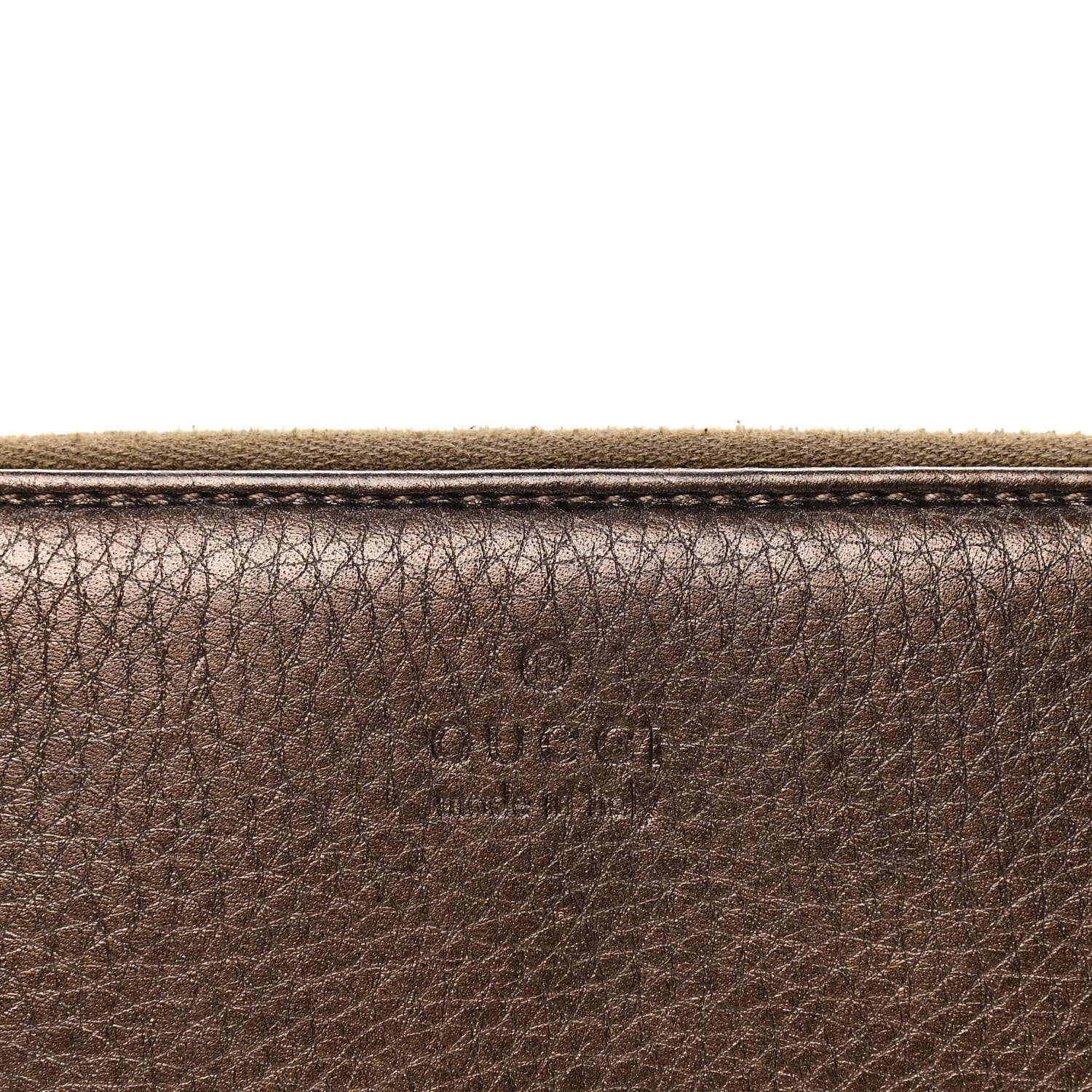 Gucci Metallic Calfskin Bamboo Tassel Zip Around Wallet Bronze 7 of 7