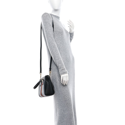 Gucci Textured Calfskin Web Small Ophidia Tote Bag Black 3 of 9