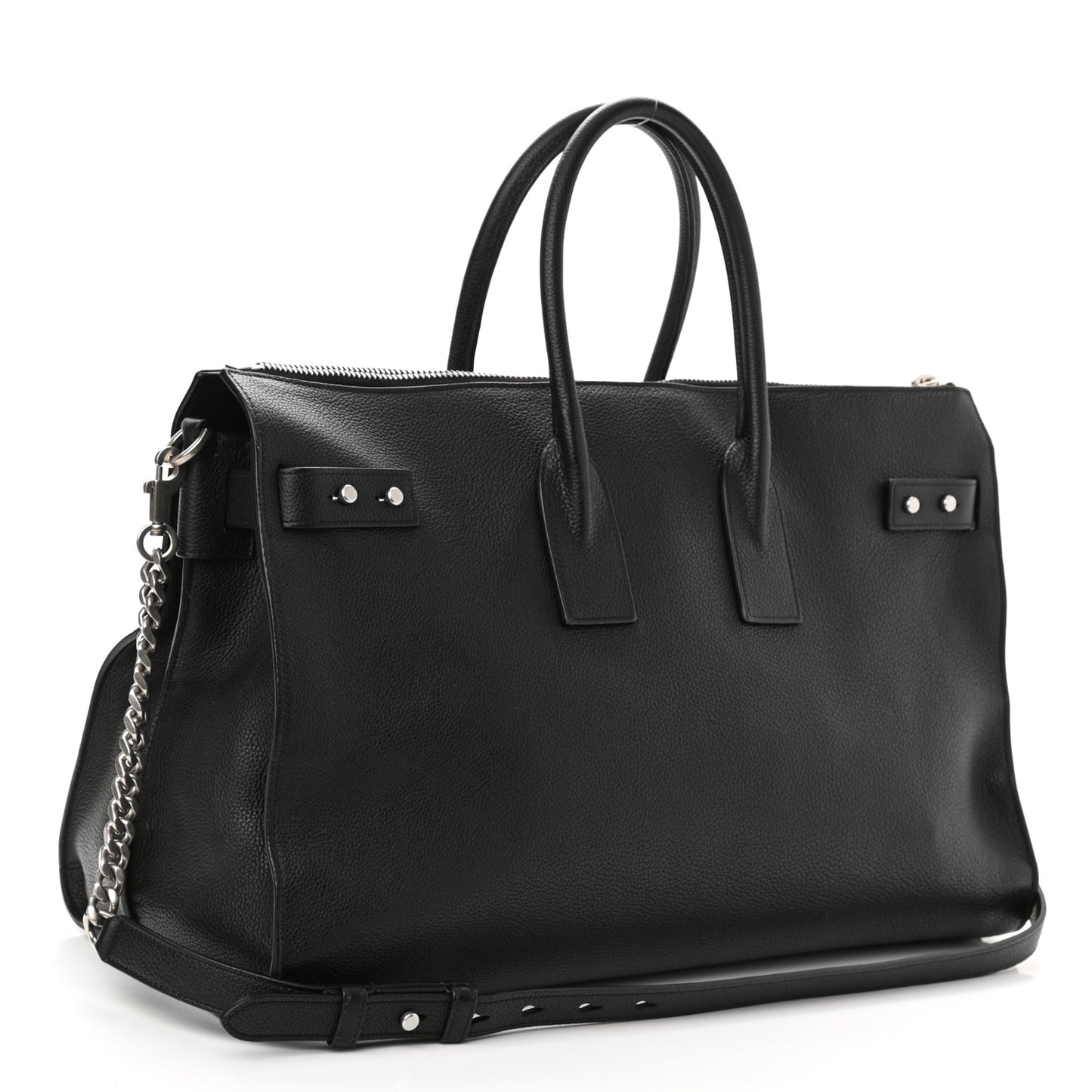 Grained Calfskin Medium Souple Sac De Jour Duffle Black