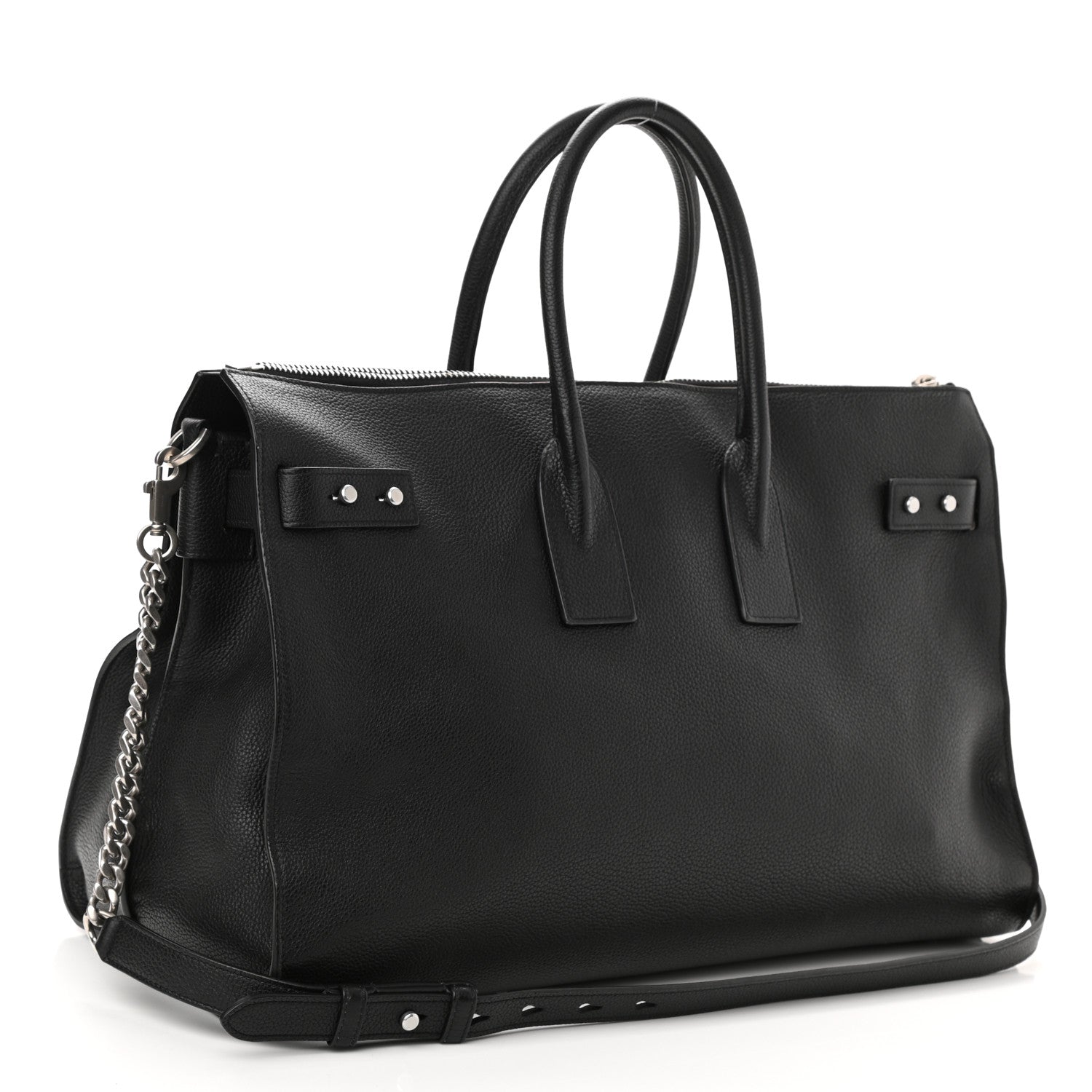 Saint Laurent Grained Calfskin Medium Souple Sac De Jour Duffle Black 2 of 9