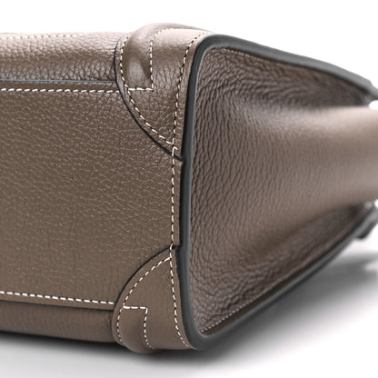 Celine Drummed Calfskin Nano Luggage Souris 9 of 9