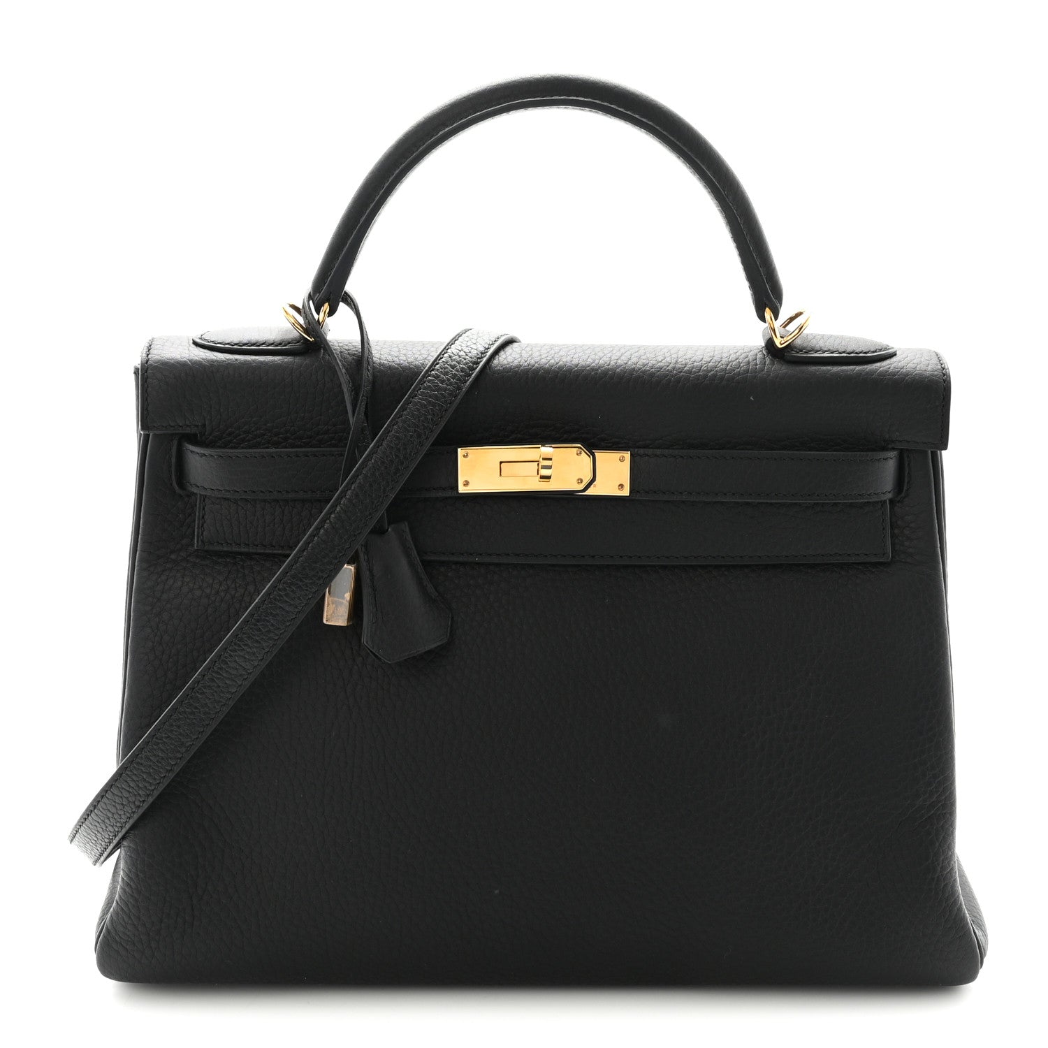 Hermes Taurillon Clemence Kelly Retourne 32 Black 1 of 9