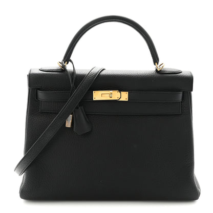Hermes Taurillon Clemence Kelly Retourne 32 Black 1 of 9