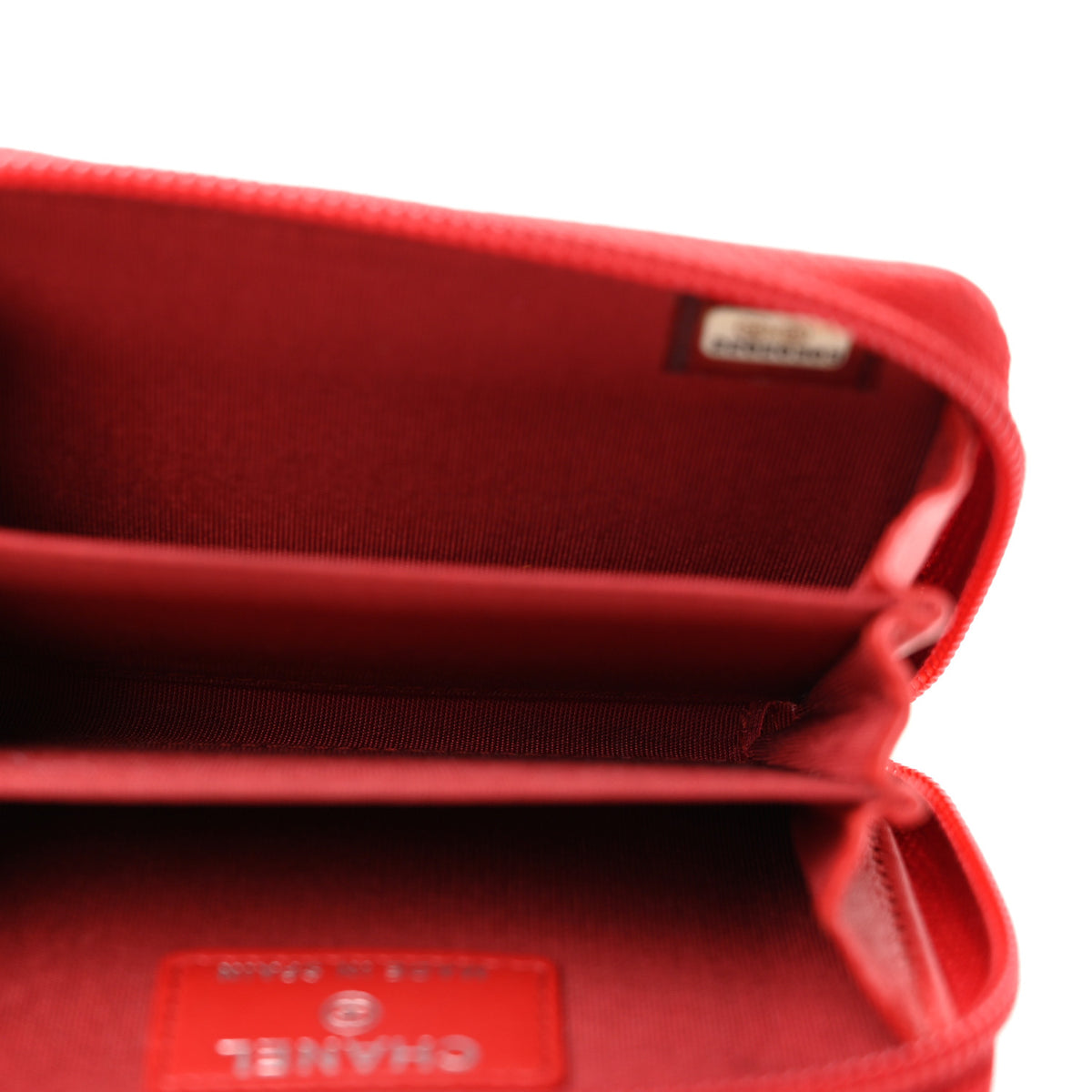 Chanel Caviar Timeless CC Zip Around Coin Purse Red 5 of 9