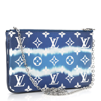 Louis Vuitton Monogram Giant Escale Double Zip Pochette Blue 3 of 12