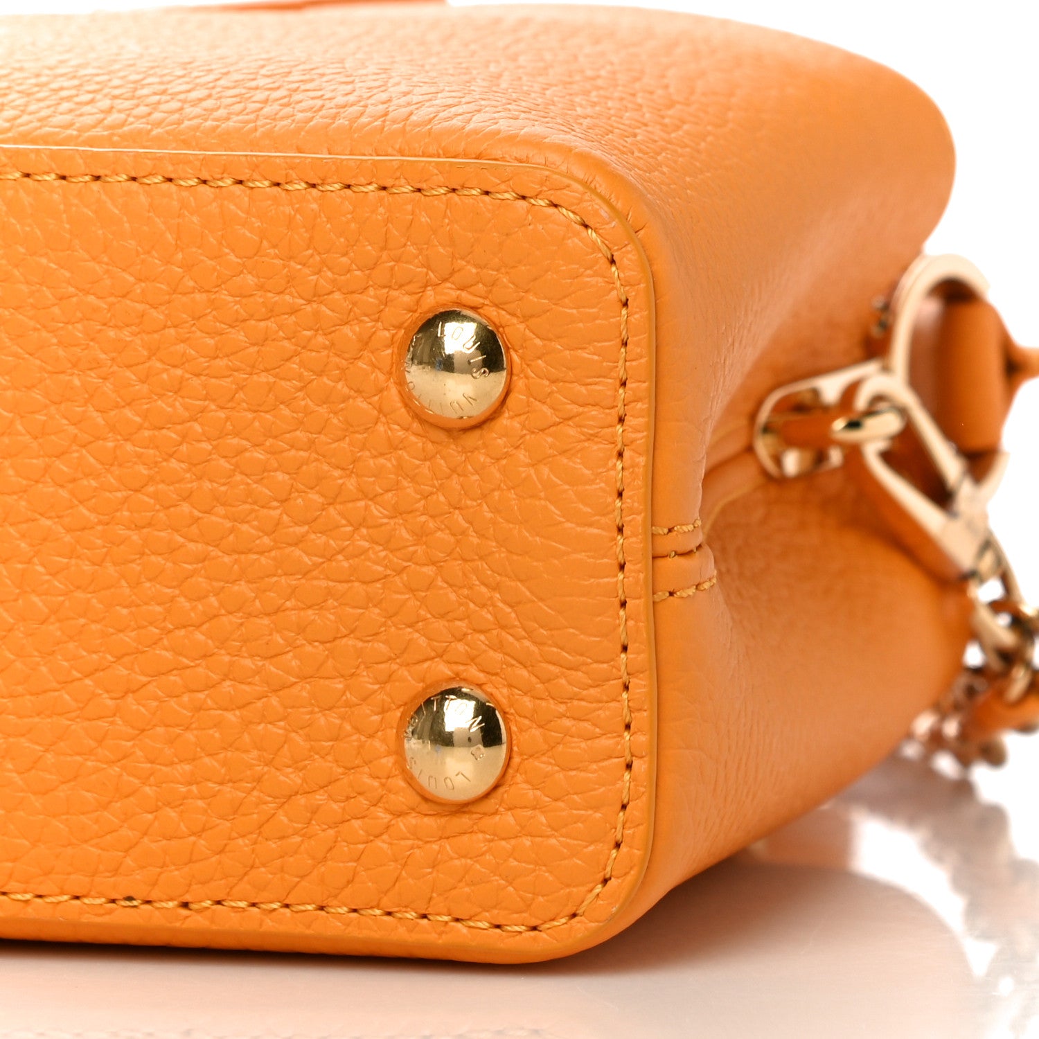 Louis Vuitton Taurillon Mini Capucines Sunbeam Yellow 9 of 9
