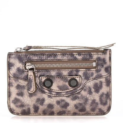 Balenciaga Agneau Leopard Print Le Cagole Coin Card Holder Brown 1 of 11