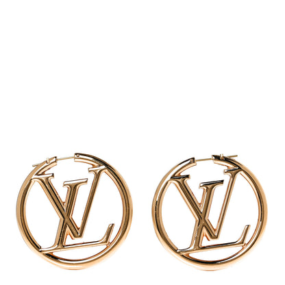 Louis Vuitton Metal Louise Hoop Earrings Gold 1 of 7