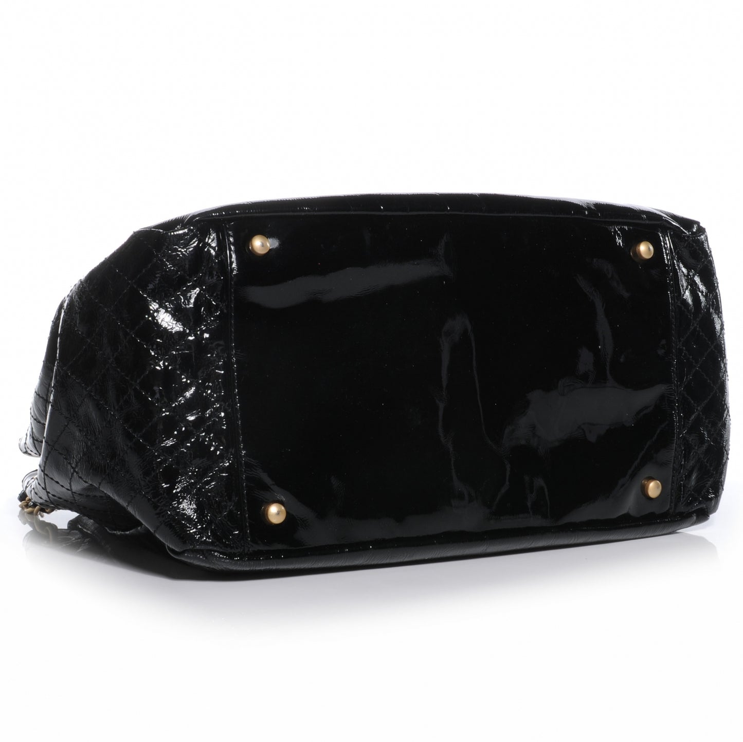 Vinyl Rock and Chain Large Flap Black