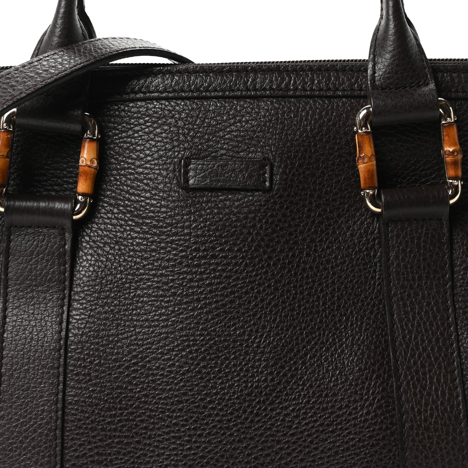 Gucci Calfskin Bamboo Top Handle Tote Dark Brown 8 of 10