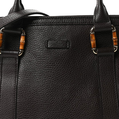 Gucci Calfskin Bamboo Top Handle Tote Dark Brown 8 of 10