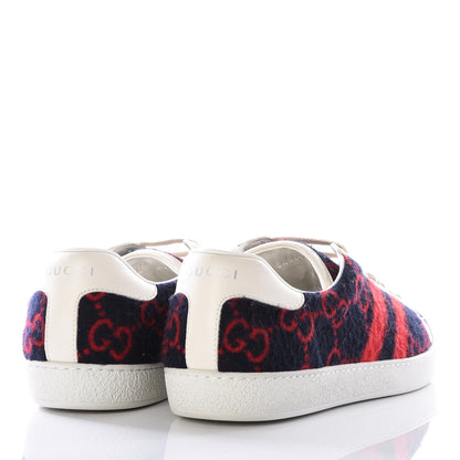 Gucci Covered Wool Big GG Monogram Mens Sneakers 8.5 Blue Red Mystic White 4 of 11