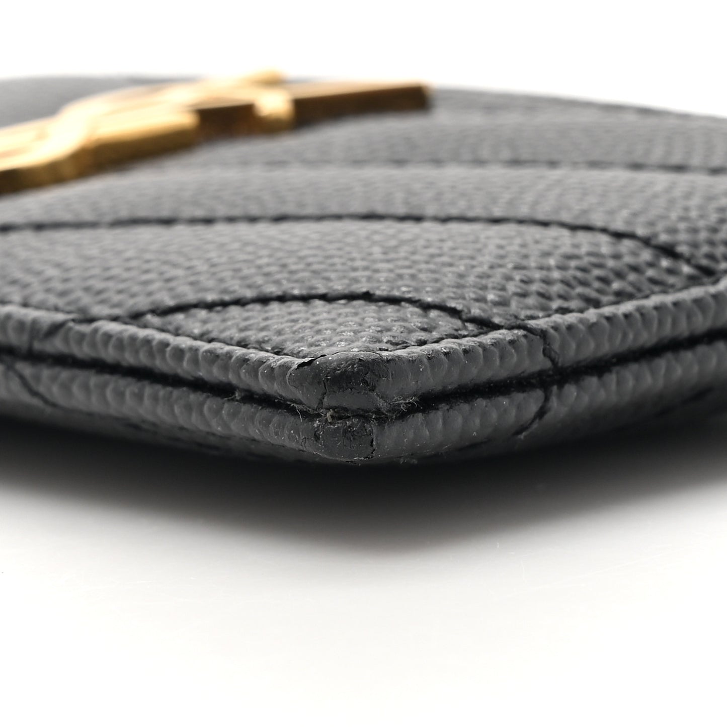 Grain De Poudre Matelasse Chevron Monogram Credit Card Case Black