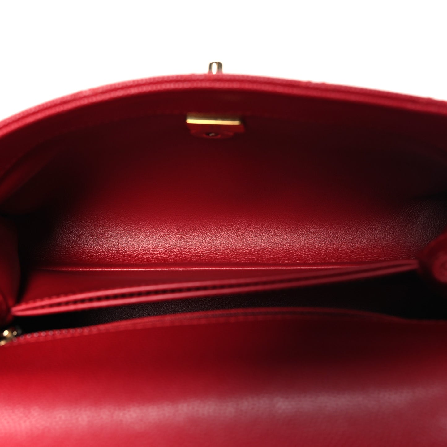 Caviar Quilted Mini Coco Handle Flap Red