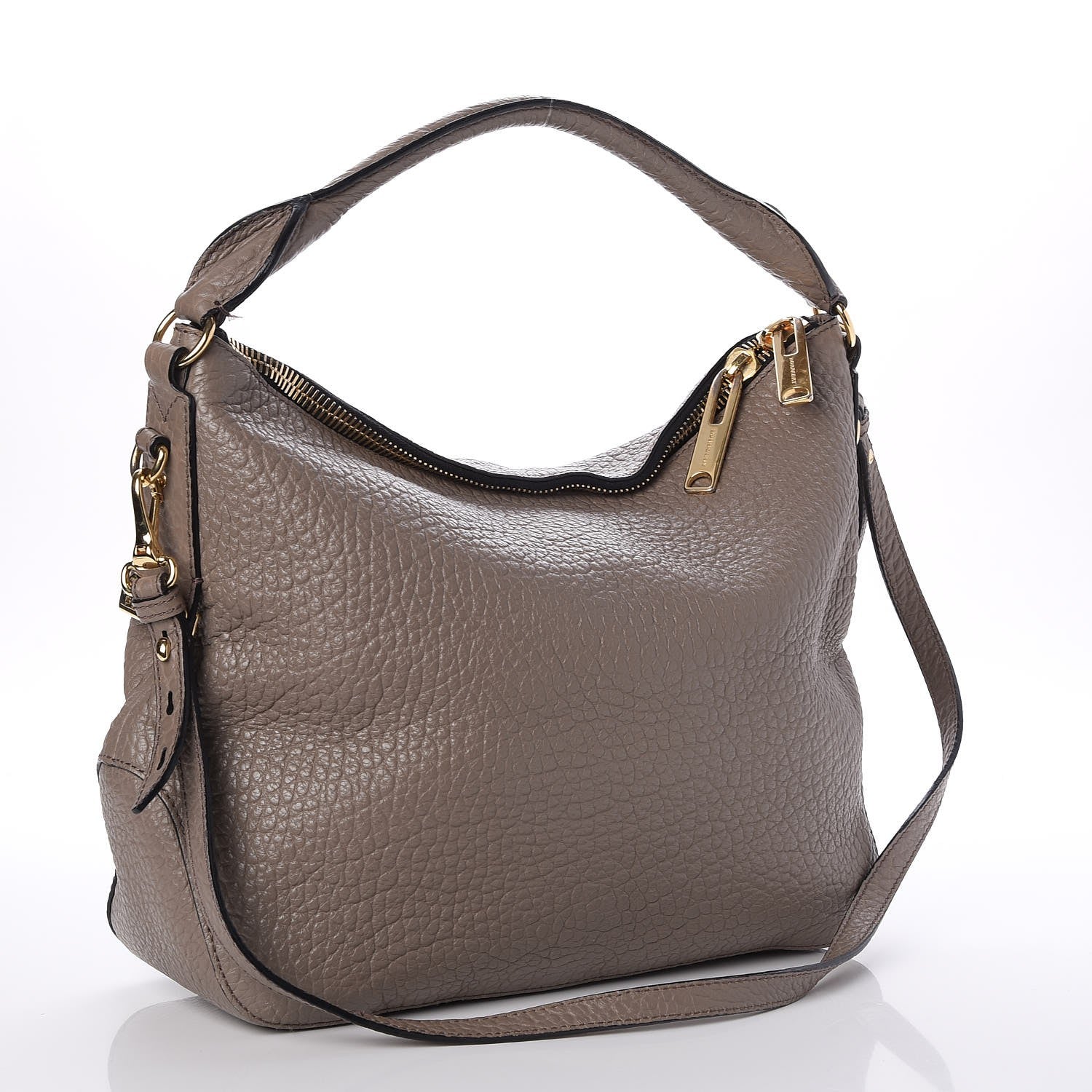 Burberry Signature Grain Calfskin Medium Hobo Pale Taupe 3 of 8